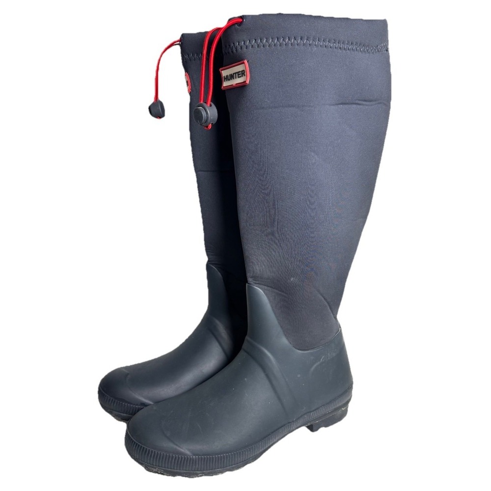 Hunter Original Tour Blue Navy Neoprene Packable Rain‎ Boots UK6 US7M EU39